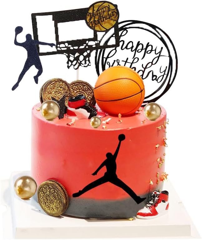 10 Stück Basketball Kuchen Topper, Basketball Party, Basketball Party Kuchen Zubehör Set, Kinder Geburtstag Kuchen Topper, Basketball Kuchen Topper, Kuchen Zubehör