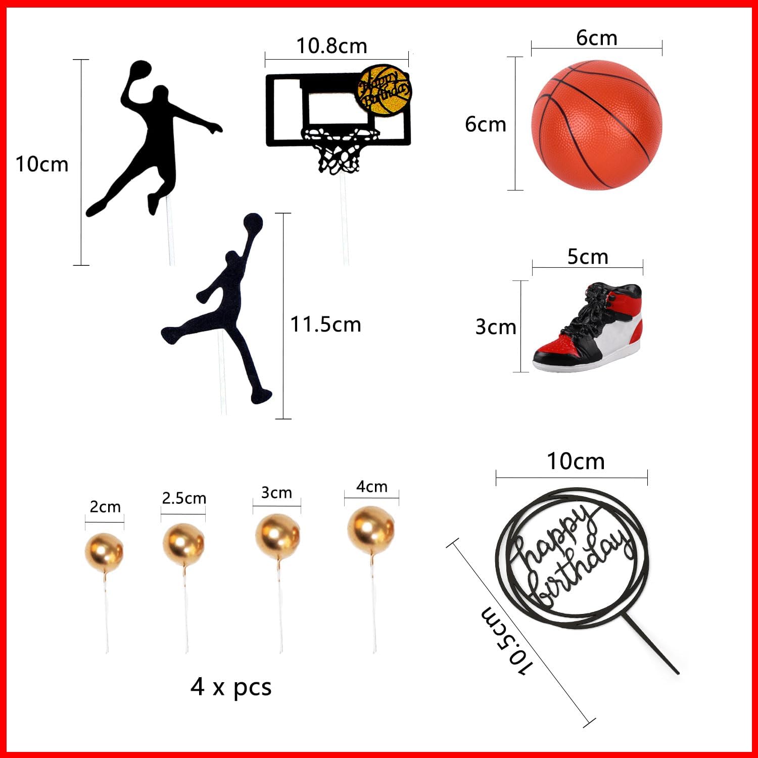 10 Stück Basketball Kuchen Topper, Basketball Party, Basketball Party Kuchen Zubehör Set, Kinder Geburtstag Kuchen Topper, Basketball Kuchen Topper, Kuchen Zubehör