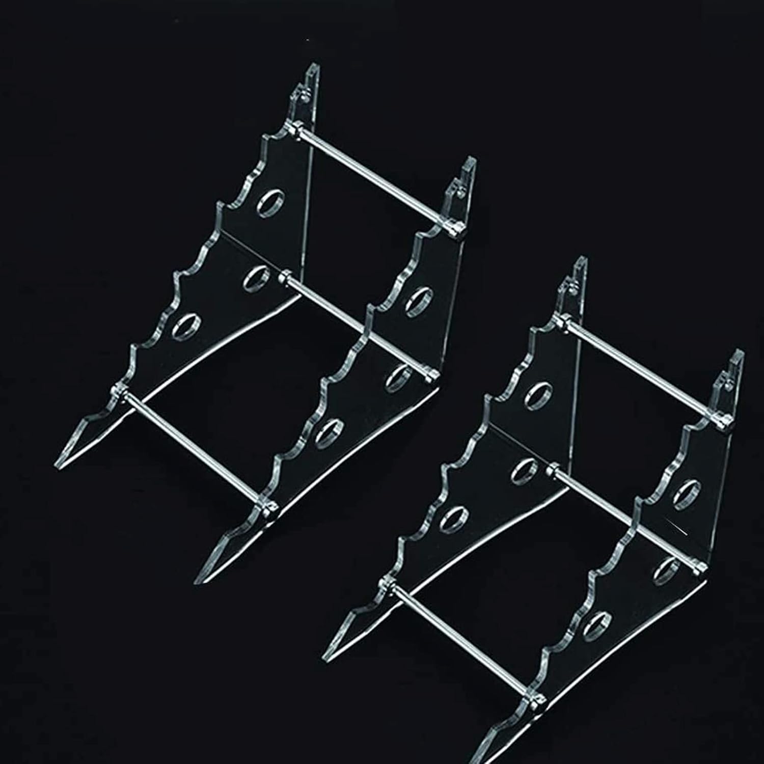 2 Stück acht Schichten Hochleistungs-Acrylmesser-Messeständer, Taschenmesser Staffelei Halter, Jagd Survival Knife Rack