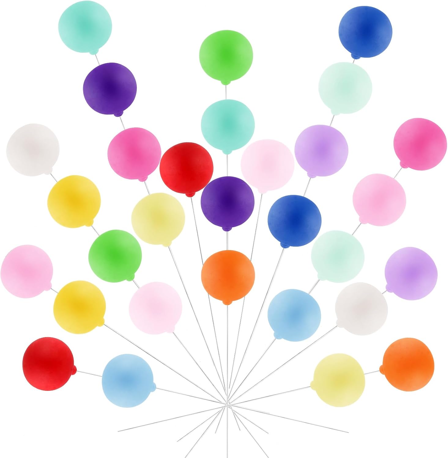 30 Stück Tortendeko Kugeln Bunte Kuchen Kugel Dekoration Regenbogen Mini Ballon Kuchenaufsätze Runde Ballon Cupcake Aufsätze Torten Deko für Geburtstagsfeier Hochzeit Jahrestag Babyparty