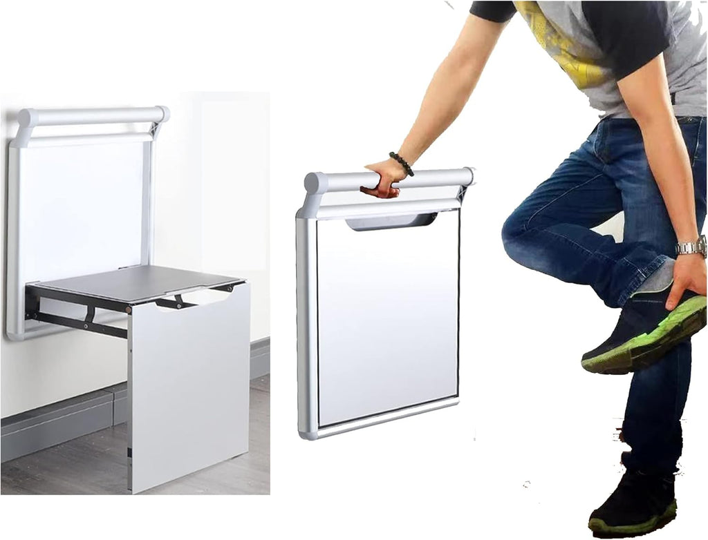 Belastbar bis 350 kg rutschfeste Sitzfläche Wandmontierte Wandklappstuhl Wandhocker Duschklappsitz