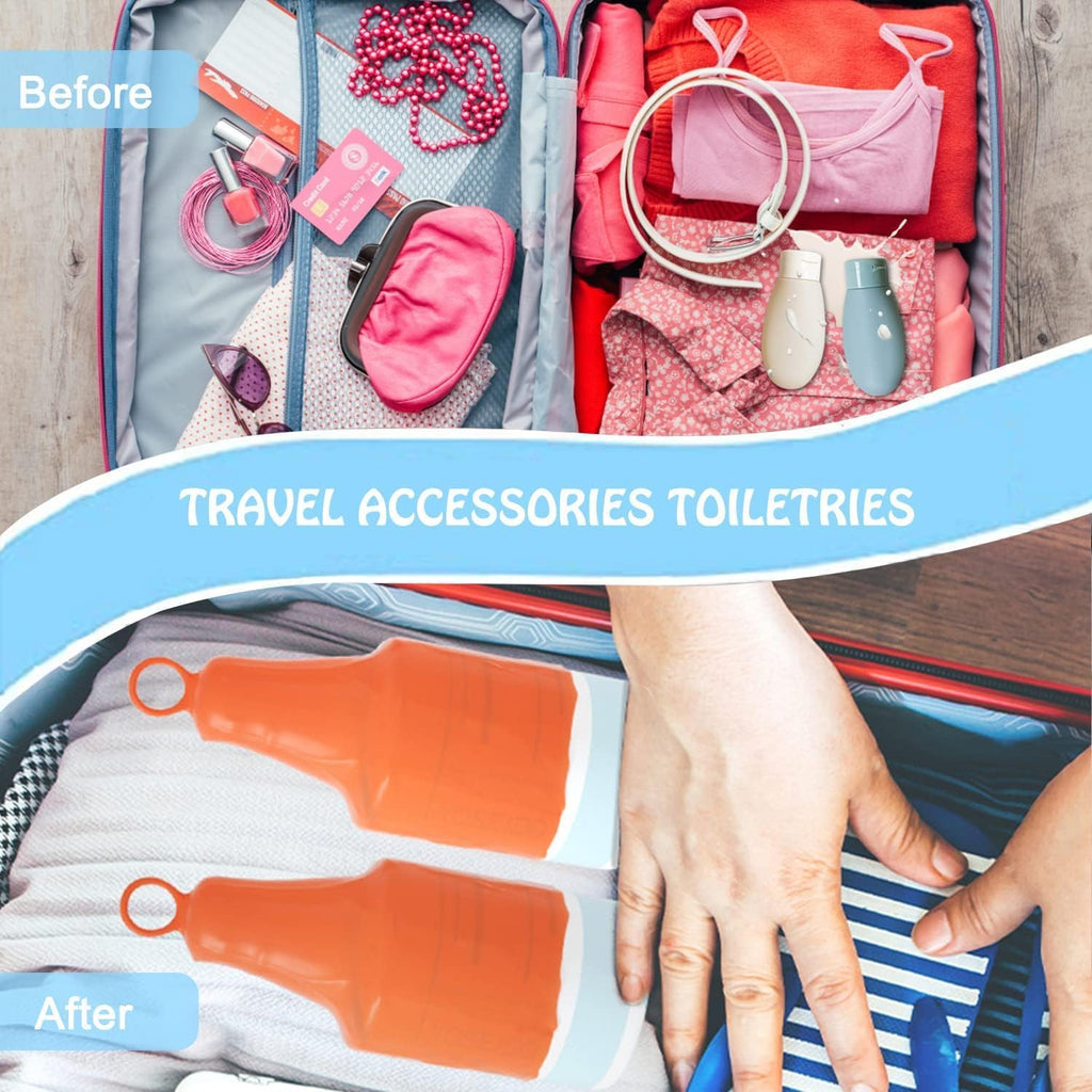 Elastische Hüllen für Auslaufsicherung,6PCS Reise Silikon Flaschenhüllen, Outdoor Reisen Elastische Hülle für Shampoo Duschgel Flaschen Schutzhülle,für Auslaufsicherung,Reisezubehör