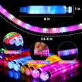 12 Stück Mitgebsel Kindergeburtstag 2022 LED Pop Tubes Fidget Toys Knicklichter Armbänder Party Deko Set Leuchtstäbe Buntes Festival Zubehör Sensorik Spielzeug Kleine Silvester Geschenke