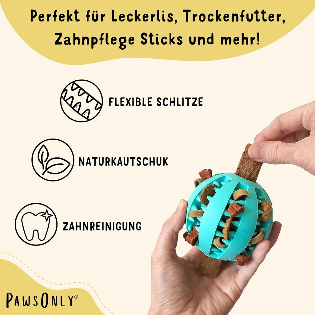 Futterball für Hunde | Hundespielzeug Intelligenz | Leckerli Ball | Denkspiele | Snackball Naturkautschuk | Beschäftigung Hund | Zahnball
